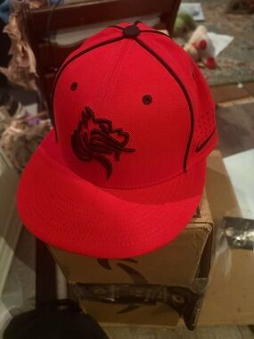 Nike Red Cap with Black Contrast Trim and Logo